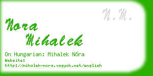 nora mihalek business card