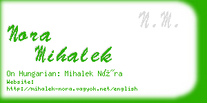 nora mihalek business card